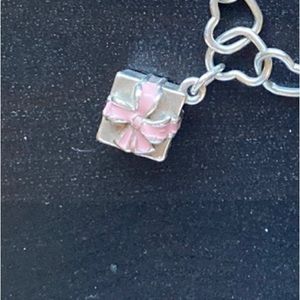 JA RETIRED enamel gift box charm in pink